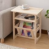 緑川木材 【日本製】 サイドテーブル (幅45 奥行30 高さ50.5) ナチュラル MMT-5045L