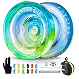 MAGICYOYO レスポンシブ ヨーヨー 子供用 初心者向け デュアルパーパス ヨーヨーK2 無反応ヨーヨー フィンガースピントリック 中級プレイ用 + ヨーヨー弦12本+ベアリングツール + 収納ケース(ブルーイエロー)