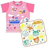 アスナロ（トップス 半袖tシャツ） 半袖Tシャツ 女の子 ベビー アンパンマン 2点セット タオルハンカチ付95 ピンク