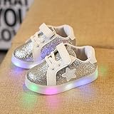 Tovadoo　子供靴　マジックテープ　LED　ライト付き　星柄　合皮製アッパー　ゴム製靴裏　四季通用　滑り止め　履きやすい　つま先保護　可愛い　通学　旅行　女の子　キッズ　13-19cm　1-6歳