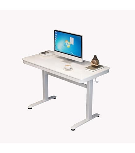 Amazon | TROTTEN トロッテン デスク 昇降式 - ホワイト 120x70 cm