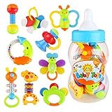 NUOLUX赤ちゃんの最初Rattle and Teether Toy 9ピースBabyギフトセットランダムカラー