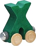 【米国正規商品・並行輸入】ネームトレイン 木製おもちゃ NameTrain Bright Finish Letter Cars - X