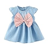 Cutelove 子供ドレス ワンピース ドレス 女の子 蝶結び付き デニムワンピース 可愛い 夏 袖なし ベビー 素敵 プリンセスドレス