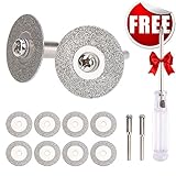 SOLEDI ダイヤモンド切削ディスク ダイヤモンドカッター 10個セット 20mm （1つドライバー、４本ビット付き) 穴あき 切断 切削 マンドレル ドレメル ツール