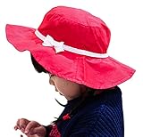 (スマイル ワキキ)Smile YKK バケット ハット キッズ サファリハット 女の子 つば広 ベビー帽子 赤ちゃん フリル 顎紐 リボン 52