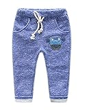 (コ-ランド) Co-land ベビー服 男児 ロングパンツ 男の子 子供服 ジュニアズボン アニマル飾り ウエストゴム ボトムス カジュアル 普段着 女の子 ブルー 120