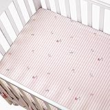100 %コットンCribフィットシートピンク花柄ベビーベッドシートヴィンテージBaby Girl FittedベビーベッドシートShabby Chic Crib bedding-柔らかく、通気性、耐