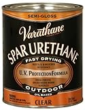 Rust-Oleum Varathane 9441H 1-Quart Classic Clear Oil Based Outdoor Spar Urethane, Semi-Gloss Finish 