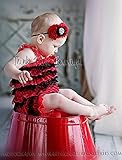肩ひもショルダー＆リボン付ソフトロンパース　newborn-4T(50-110)☆てんとう虫カラー