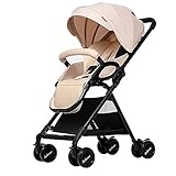ベビーカー ハイシートベビーカー 軽量 B型 片手開閉 八輪 振動レスシステム搭載(ライトブラウン)