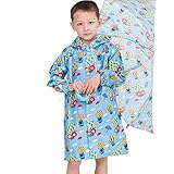 【名古屋子供雨具】 レインコート クマ 水色 ブルー boys kids キッズ かっこいい かわいい 男の子 女の子 2歳～7歳 カッパ 雨合羽 防水 アニマル 通園 通学 散歩 (L(105-12