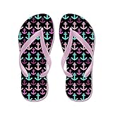 lplpolトレンディマリンアンカーパターンFlip Flops for Kids and大人用ユニセックスビーチサンダルプールシューズパーティースリッパ カラー: ピンク