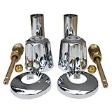 LASCO 01-9433 Gerber Old Style Two Valve Tub or Shower Trim Kit with Stems Handles, Flanges and Nipp