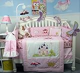 SoHo Royal Princess Baby Crib Nursery Bedding Set 13 pcs included Diaper Bag with Changing Pad & Bot