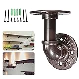 KINGSO 10 x 5 cm Industrialブロンズ鉄パイプシェルフブラケット壁マウントフローティングシェルフ吊り壁のハードウェアスチームパンク装飾カスタム配管パイプシェルフシェルフRest