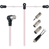 FMアンテナ 室内 ラジオアンテナ 75ω 高感度 F型 wuernine 整合器 PALオスメス 3.5mm 変換プラグ付き ミニコンポ チューナー レシーバーなど用