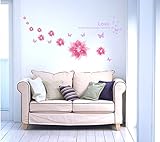 Amaonm® Nursery Flowers Butterfly Wall Decals Quotes Wall Stickers Murals Peel Stick Wallpaper for K