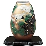 九谷焼 陶器 花瓶 松に鶴 AK5-1279