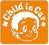 imoninn CHILD in car ステッカー　【マグネットタイプ】　No.23　赤ちゃん2　（オレンジ色）