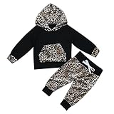 Domybestベビー服 長袖トップス＋ロングパンツ上下二点セット 　帽子付き　秋　豹柄　子供服　新生児 赤ちゃん 出産祝い (100) (80)