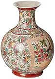 Oriental Furniture 12 Rose Medallion Porcelain Vase [並行輸入品]