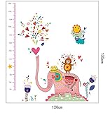 KINGZUO　子供身長計　ウォールステッカー シール式 　子供の成長記録　出産祝い　装飾 おしゃれ ゾウステッカー 壁紙 はがせる 剥がせる カッティングシート 雑貨 トイレ ガーランド マスキング