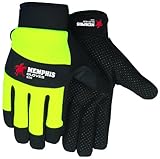 MCR Safety 926XXL Memphis Multi-Task Style Gloves Synthetic Leather Palm with PVC Dots, Black, 2X-La