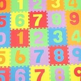 子供 プレイマット 組み合わせマット カラーマット フロアマット 赤ちゃんマット キッズカーペット部屋用にも 数字10枚