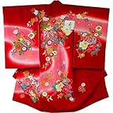 産着 初着 祝い着 女の子 着物 /S54赤・花毬