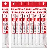 ぺんてる ボールペン替芯 エナージェル 0.4mm XLRN4-B 赤 10本