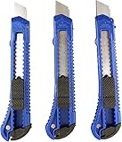 3 Piece Pack Snap Off Blades Knives - Plastic Handles (ToolUSA: PK-89211)