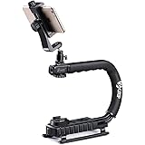 Zeadioカメラスマートフォン用スタビライザーリグ アクセサリーシュー搭載 ビデオアクション安定化ハンドヘルドグリップ iPhone、Huawei、サムスン、キヤノン、ニコン、ソニー、パナソニック、ペンタックス、オリンパス、携帯電話、デジタル一眼レ