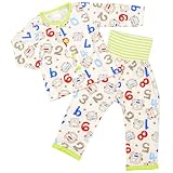 ベビーパジャマ[enfant pur]男の子|男児|子供用|数字|くるま|車柄長袖パジャマ上下セット 95cm グリーン