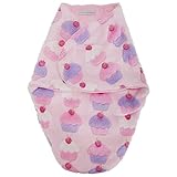 赤ちゃん・ベビー ガールズ カップケーキプリント フリース寝袋 フリース毛布 ラップブランケット おくるみ 女の子 (3ヶ月以下) (ピンク)