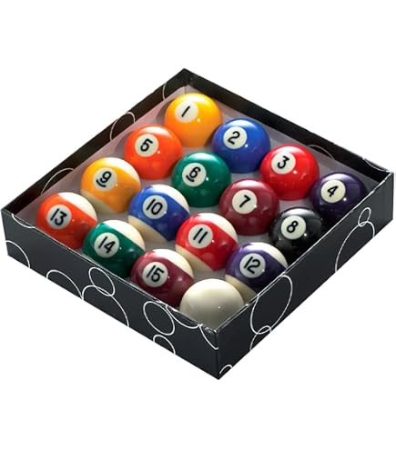 Mini Pool Balls Set - 1.5 Inch American Style Billiard Balls (16 Piece Complete Set)