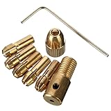 Chiloskit 3.17mm 1/8 小型電気ドリル ビットコレット ドリル チャック セット アレン レンチ付き　0.5-3.0mm