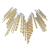 50個入り ツイストドリル 高速度鋼 4241 チタンコーティング HSS 高速スチール ドリルビット ツール 1 / 1.5 / 2 / 2.5 / 3mm