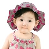 赤ちゃん 帽子 ベビー キャップ 日よけ 帽子 ガールズ 女の子 幼児 ハット 春 夏 紫外線対策 UVカット 可愛い つば付バイザー 6ヶ月から3歳 子供用帽子 おしゃれ なし柄 チェリー柄 お出か