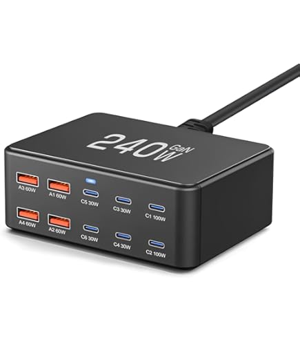 USB充電器 PD急速充電器 合計180W 5ポート USB-C*3&USB-A*2