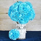 BalsaCircle 36個Extra Largeシルクカーネーション花 – 4 bushes ブルー
