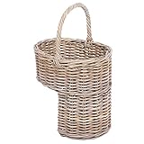 ウィッカーOval階段Basket with HighハンドルでKoobooグレー