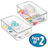 mDesignキッチン引き出しオーガナイザーの赤ちゃんのボトル、Formula – 6 " x 9 " x 2インチ、クリア