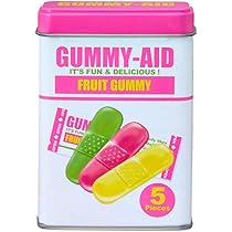 Amazon | GUMMY-AID グミエイド ティン 絆創膏グミ 5個入り缶 | チョコ