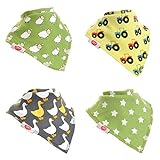 Zippy Fun Baby and Toddler Bandana Bib - Absorbent 100% Cotton Front Dribble Bibs with Adjustable St