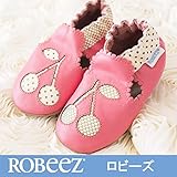 ロビーズ 本革ベビー靴 ソフトソール APMAアメリカ足病学協会認定の赤ちゃん靴 ファーストシューズ ベビーシューズ ベビー靴 室内履き 保育園 上靴 18-24mos Cherry [並行輸入品]