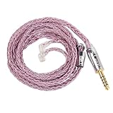 Yinyoo イヤモニ アップグレードケーブル 2pin QDC 4.4mm YYX4778 高純度 銀メッキ 16芯 ヘッドフォン 交換用ケーブル バランス イヤホン リケーブル hi-fiオーディオ イヤフォン ケーブル VX PRO/ST1/ST2/BA15/X7/TA2/MTE/TA/V90S/MT1 PRO/VX/BA5/X7/BAX/STM 等に対応（ブラック・QDC4.4ｍｍ）