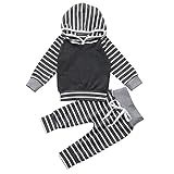 (プタス)Putars ベビー服 子供服 上下セット パーカー 男の子 長袖 ストライプ柄 グレー 可愛い 秋 冬 スポーツ 運動会 旅行 記念日 プレゼント 3-18ヶ月