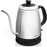 dretec ドリテック 電気ケトル ステンレス コーヒー ドリップ ポット 細口 1.0L PO-135SV シルバー