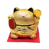 金のねこ 金の猫 招き猫 金の招き猫 金の祈福猫 金運招き猫 幸運の猫 貯金箱 猫の貯金箱 大 箱入り